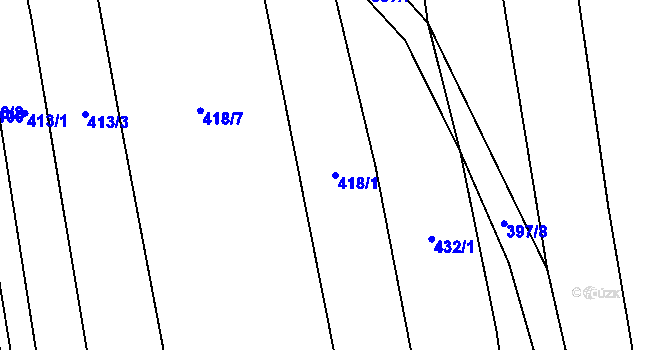 Parcela st. 418/1 v KÚ Ločenice, Katastrální mapa