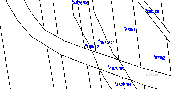 Parcela st. 760/12 v KÚ Ločenice, Katastrální mapa