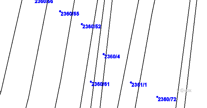 Parcela st. 2360/4 v KÚ Ločenice, Katastrální mapa