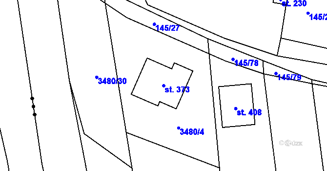 Parcela st. 373 v KÚ Ločenice, Katastrální mapa
