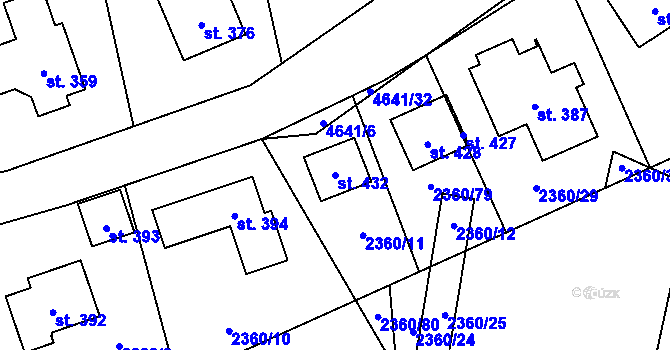 Parcela st. 432 v KÚ Ločenice, Katastrální mapa