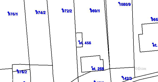 Parcela st. 456 v KÚ Ločenice, Katastrální mapa