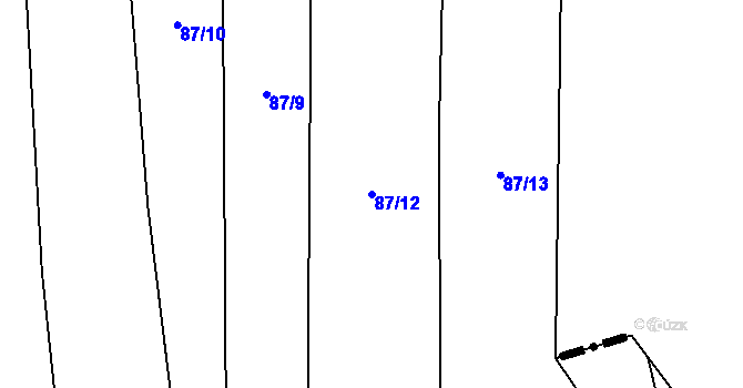 Parcela st. 87/12 v KÚ Nesměň u Ločenic, Katastrální mapa
