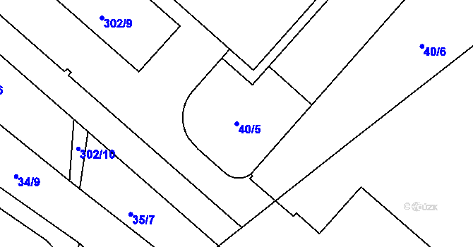 Parcela st. 40/5 v KÚ Loděnice u Berouna, Katastrální mapa
