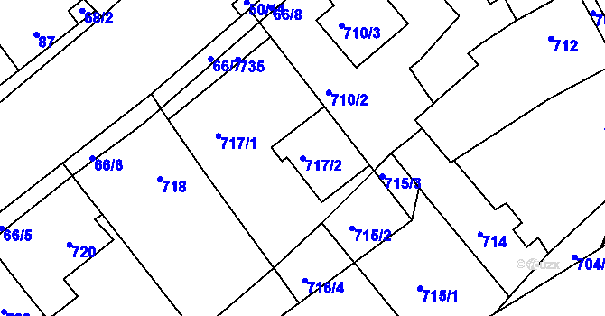 Parcela st. 717/2 v KÚ Loděnice u Berouna, Katastrální mapa