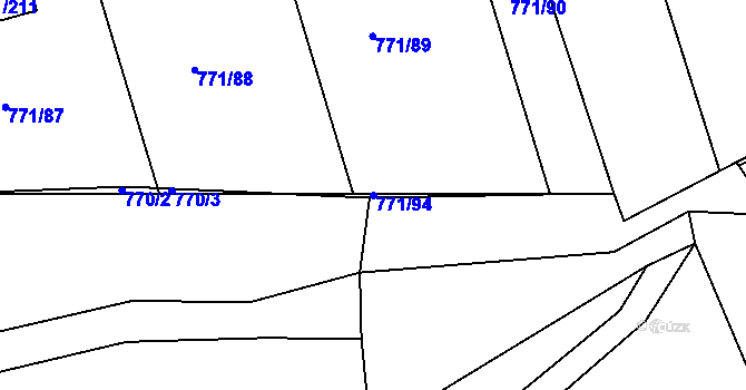 Parcela st. 771/94 v KÚ Loděnice u Berouna, Katastrální mapa
