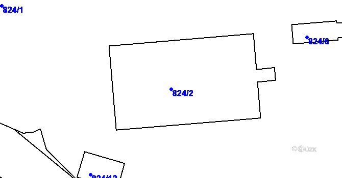 Parcela st. 824/2 v KÚ Loděnice u Berouna, Katastrální mapa