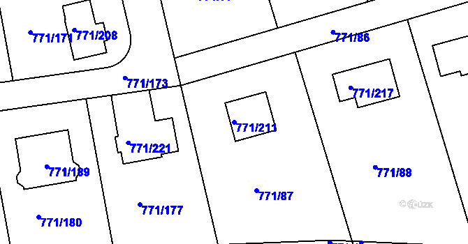 Parcela st. 771/211 v KÚ Loděnice u Berouna, Katastrální mapa