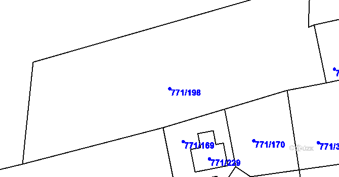 Parcela st. 771/198 v KÚ Loděnice u Berouna, Katastrální mapa
