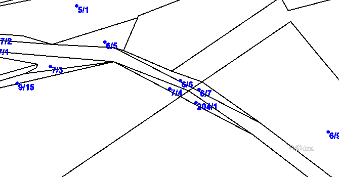 Parcela st. 7/4 v KÚ Lodenice, Katastrální mapa