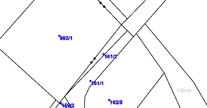 Parcela st. 161/2 v KÚ Lodenice, Katastrální mapa