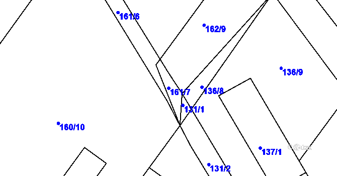 Parcela st. 161/7 v KÚ Lodenice, Katastrální mapa