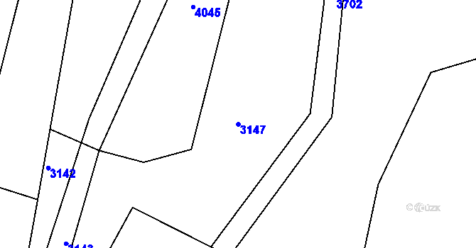 Parcela st. 3147 v KÚ Lodhéřov, Katastrální mapa