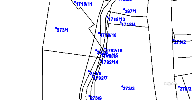 Parcela st. 273/5 v KÚ Lodhéřov, Katastrální mapa