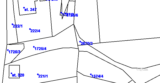 Parcela st. 3870/2 v KÚ Lodhéřov, Katastrální mapa