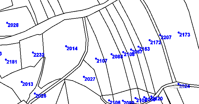 Parcela st. 23/1 v KÚ Najdek u Lodhéřova, Katastrální mapa