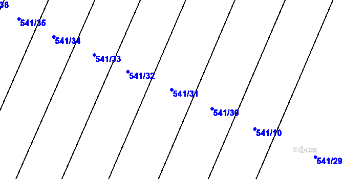 Parcela st. 541/31 v KÚ Lodín, Katastrální mapa