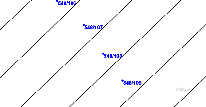 Parcela st. 548/108 v KÚ Lodín, Katastrální mapa