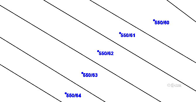 Parcela st. 550/62 v KÚ Lodín, Katastrální mapa