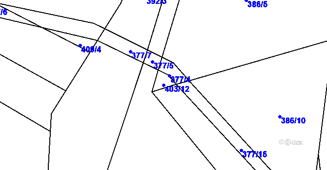 Parcela st. 403/12 v KÚ Lodín, Katastrální mapa