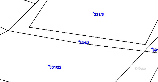 Parcela st. 331/3 v KÚ Lohenice u Přelouče, Katastrální mapa