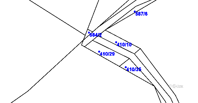 Parcela st. 410/29 v KÚ Lohenice u Přelouče, Katastrální mapa