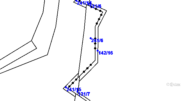 Parcela st. 142/16 v KÚ Lohenice u Přelouče, Katastrální mapa
