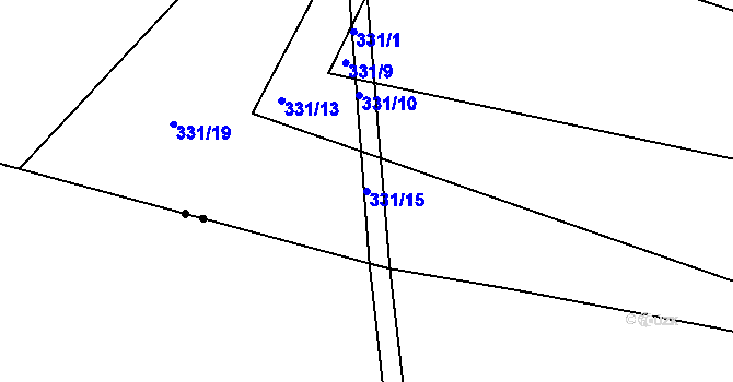 Parcela st. 331/15 v KÚ Lohenice u Přelouče, Katastrální mapa