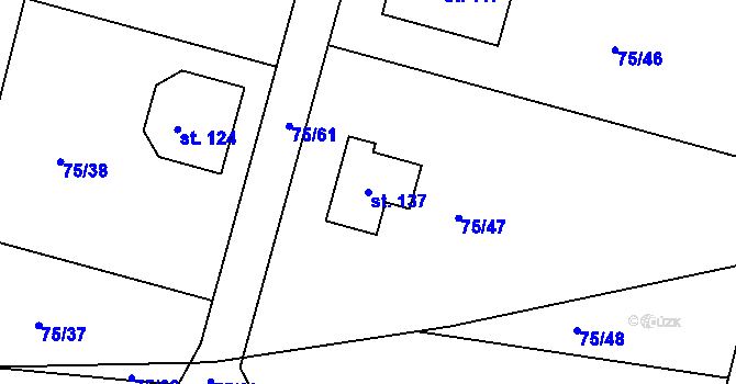 Parcela st. 137 v KÚ Lohenice u Přelouče, Katastrální mapa