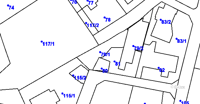 Parcela st. 79/1 v KÚ Lochkov, Katastrální mapa