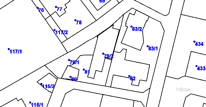 Parcela st. 79/2 v KÚ Lochkov, Katastrální mapa