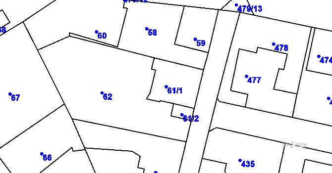 Parcela st. 61/1 v KÚ Lochkov, Katastrální mapa