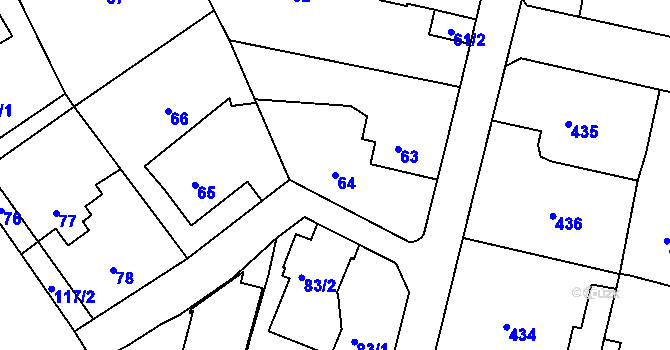 Parcela st. 64 v KÚ Lochkov, Katastrální mapa
