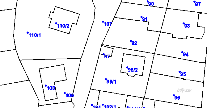 Parcela st. 97 v KÚ Lochkov, Katastrální mapa