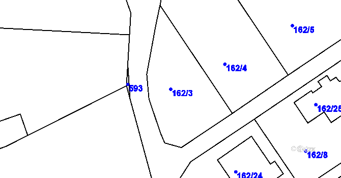 Parcela st. 162/3 v KÚ Lochkov, Katastrální mapa