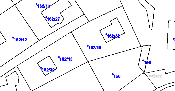 Parcela st. 162/16 v KÚ Lochkov, Katastrální mapa