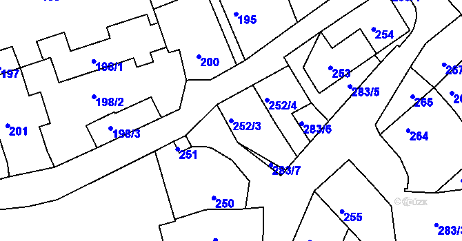 Parcela st. 252/3 v KÚ Lochkov, Katastrální mapa