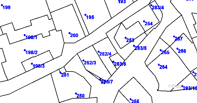 Parcela st. 252/4 v KÚ Lochkov, Katastrální mapa