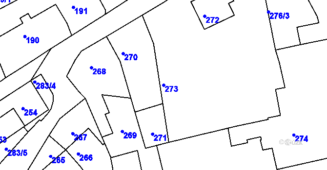 Parcela st. 273 v KÚ Lochkov, Katastrální mapa