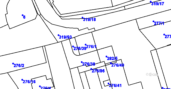 Parcela st. 276/1 v KÚ Lochkov, Katastrální mapa