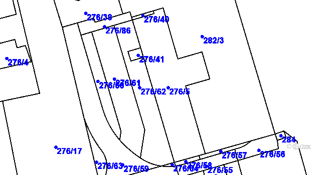 Parcela st. 276/5 v KÚ Lochkov, Katastrální mapa