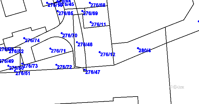 Parcela st. 276/12 v KÚ Lochkov, Katastrální mapa