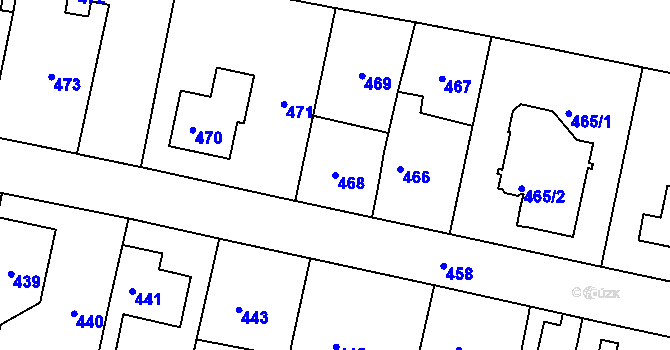 Parcela st. 468 v KÚ Lochkov, Katastrální mapa