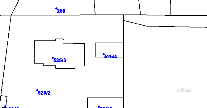 Parcela st. 525/4 v KÚ Lochkov, Katastrální mapa