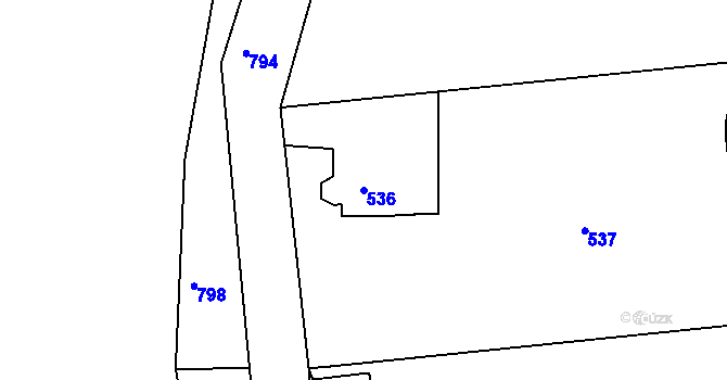Parcela st. 536 v KÚ Lochkov, Katastrální mapa