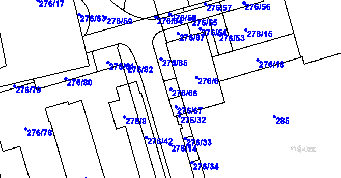 Parcela st. 276/66 v KÚ Lochkov, Katastrální mapa