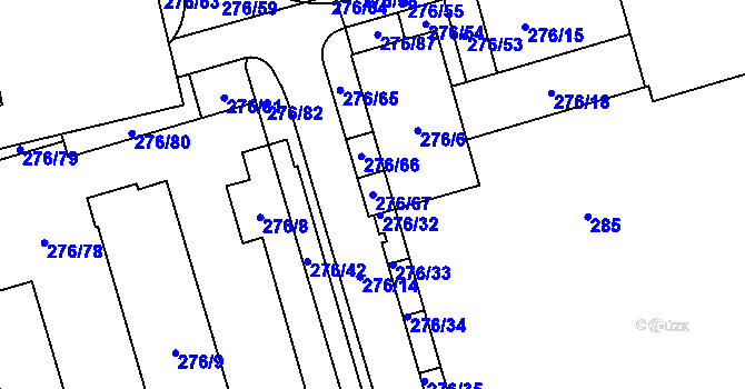 Parcela st. 276/67 v KÚ Lochkov, Katastrální mapa