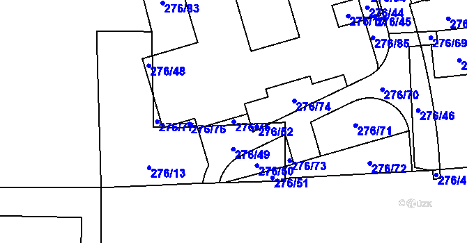 Parcela st. 276/75 v KÚ Lochkov, Katastrální mapa