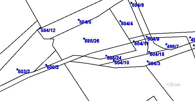 Parcela st. 585/47 v KÚ Lochkov, Katastrální mapa