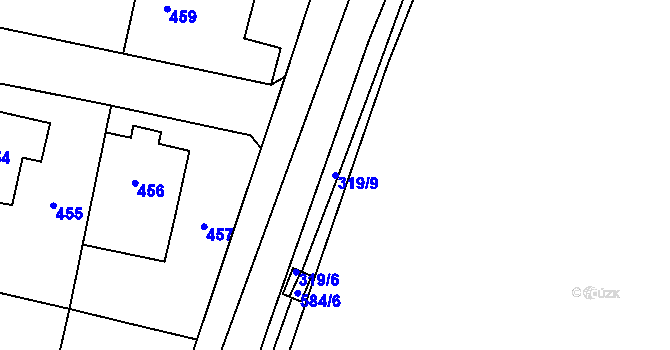 Parcela st. 319/9 v KÚ Lochkov, Katastrální mapa